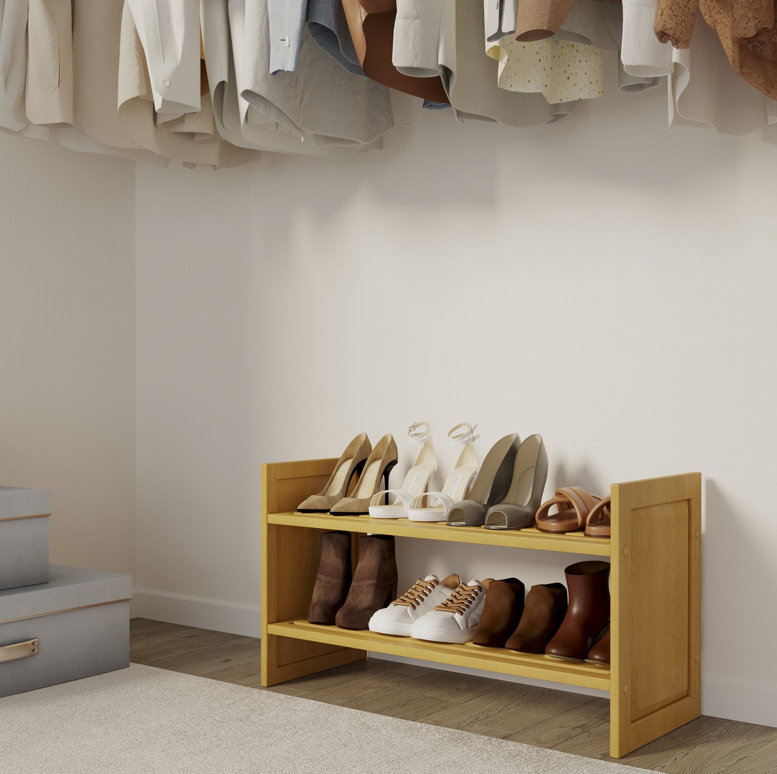 honey maple wood shoe rack comparison