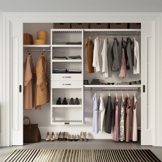 Solid Wood Closet Organizer with 2 Drawers Shaker - John Louis Home - Closet Organizers