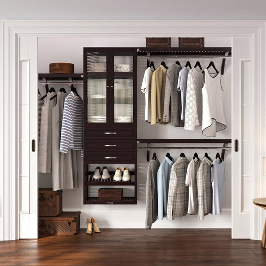 Solid Wood Closet Organizer with 3 Drawers and Doors Modern - John Louis Home - Closet Organizers