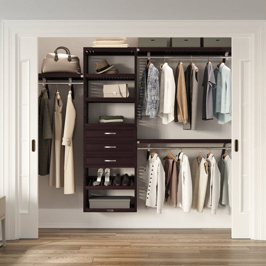 Solid Wood Closet Organizer with 3 Drawers Modern - John Louis Home - Closet Organizers