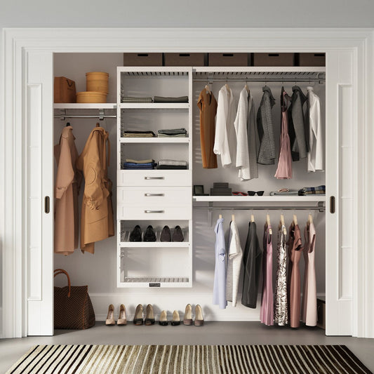 Solid Wood Closet Organizer with 3 Drawers Shaker - John Louis Home - Closet Organizers