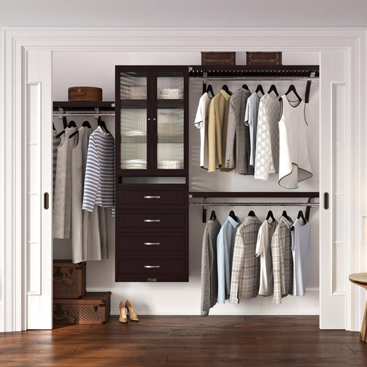 Solid Wood Closet Organizer with 4 Drawers and Doors Modern - John Louis Home - Closet Organizers