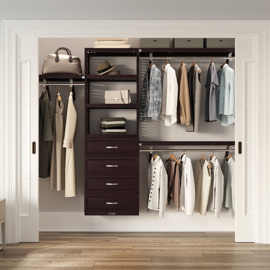 Solid Wood Closet Organizer with 4 Drawers Modern - John Louis Home - Closet Organizers