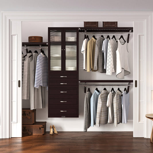 Solid Wood Closet Organizer with 5 Drawers and Doors Modern - John Louis Home - Closet Organizers