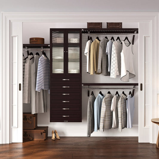 Solid Wood Closet Organizer with 6 Drawers and Doors Modern - John Louis Home - Closet Organizers