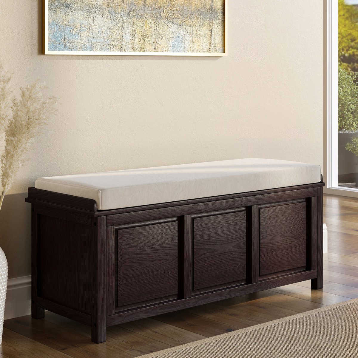 Solid Wood Open Top Storage Bench - John Louis Home - Storage & Entryway Benches