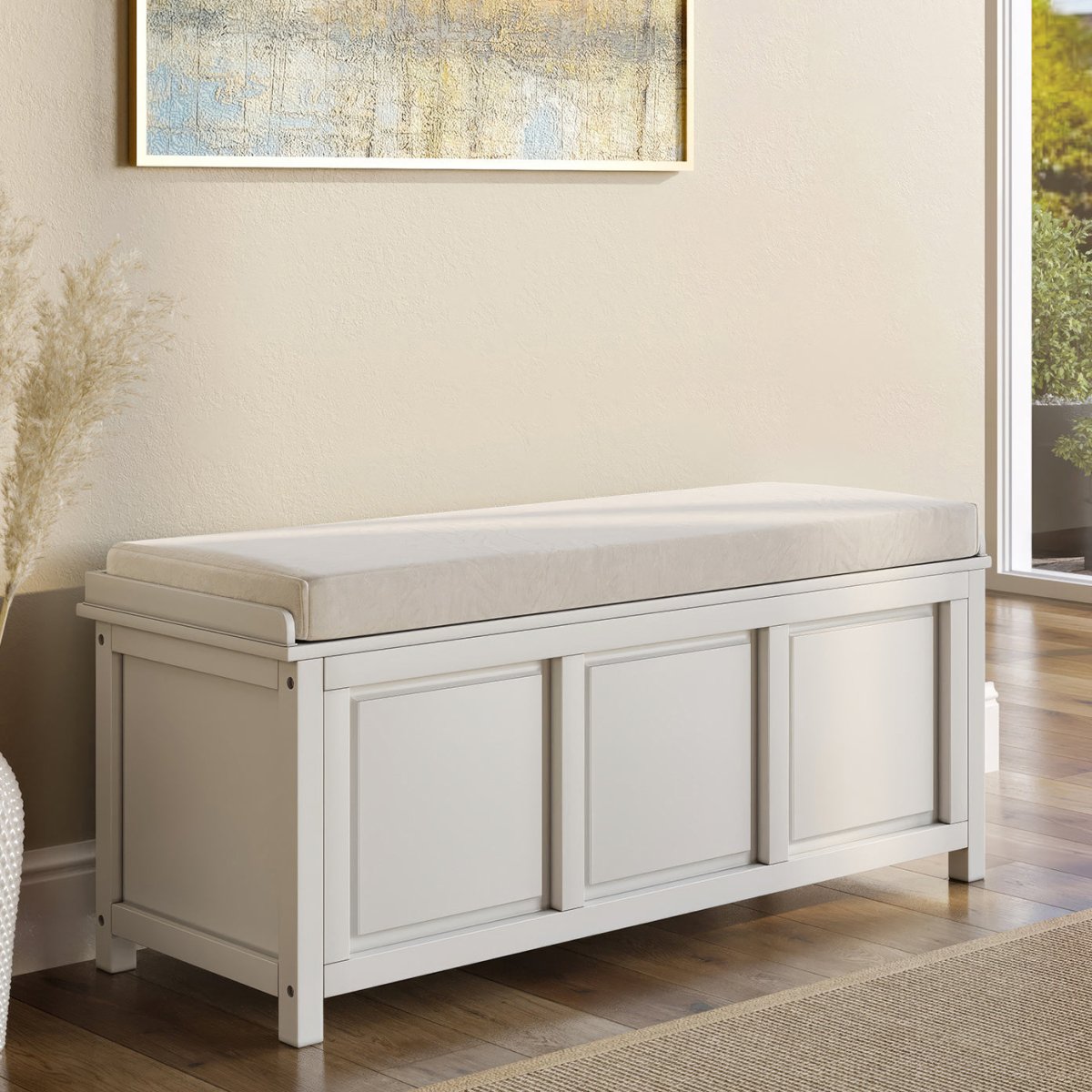 Solid Wood Open Top Storage Bench - John Louis Home - Storage & Entryway Benches