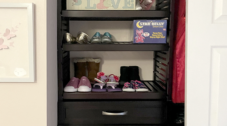 Organizing Kids shoes in closet with John Louis Home