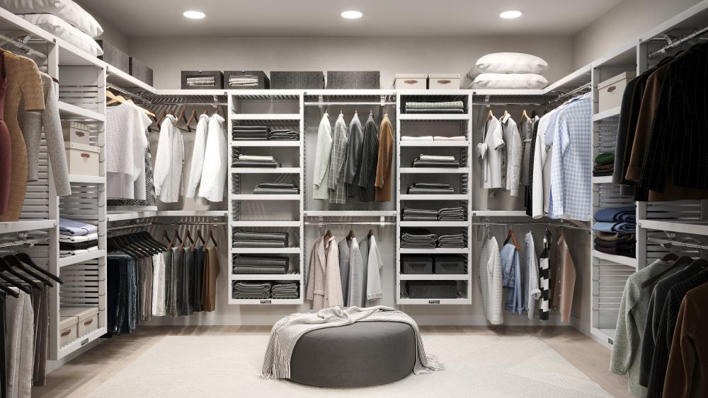 white u shaped photo of closet interior