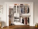 John Louis Home closet organizer in bedroom closet with 2 drawers and glass doors