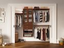 John Louis Home closet organizer in bedroom closet with 3 drawers and glass doors