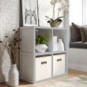 John Louis Home White 4 cube storage organizer lifestyle