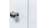 Close-up of a John Louis Home satin nickel doorknob on a fluted glass wooden door.