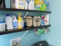 Picture featuring how renew wire shelf covers update the look of a laundry room to a contemporary and stylish space.