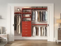 John Louis Home closet organizer in bedroom closet with 5 drawers
