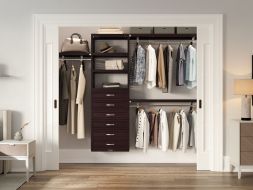 John Louis Home closet organizer in bedroom closet with 6 drawers
