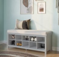 John Louis Home White Shoe Bench lifestyle