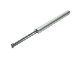 A John Louis Home satin nickel valet rod that helps you stay organized displayed on a white background