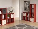 Room featuring white rug, and multiple cube storage organizers configured for a custom storage solution.