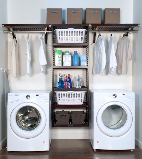 16in. Deep Solid Wood 10ft. Laundry Organizer | John Louis Home