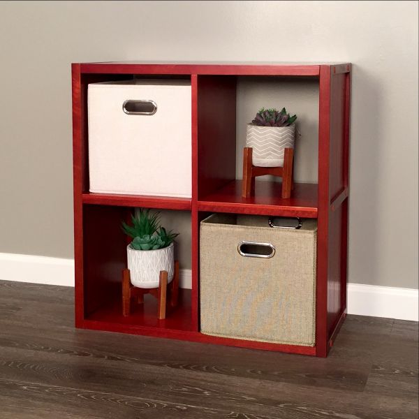 Solid Wood 4 Cube Storage Organizer l John Louis Home