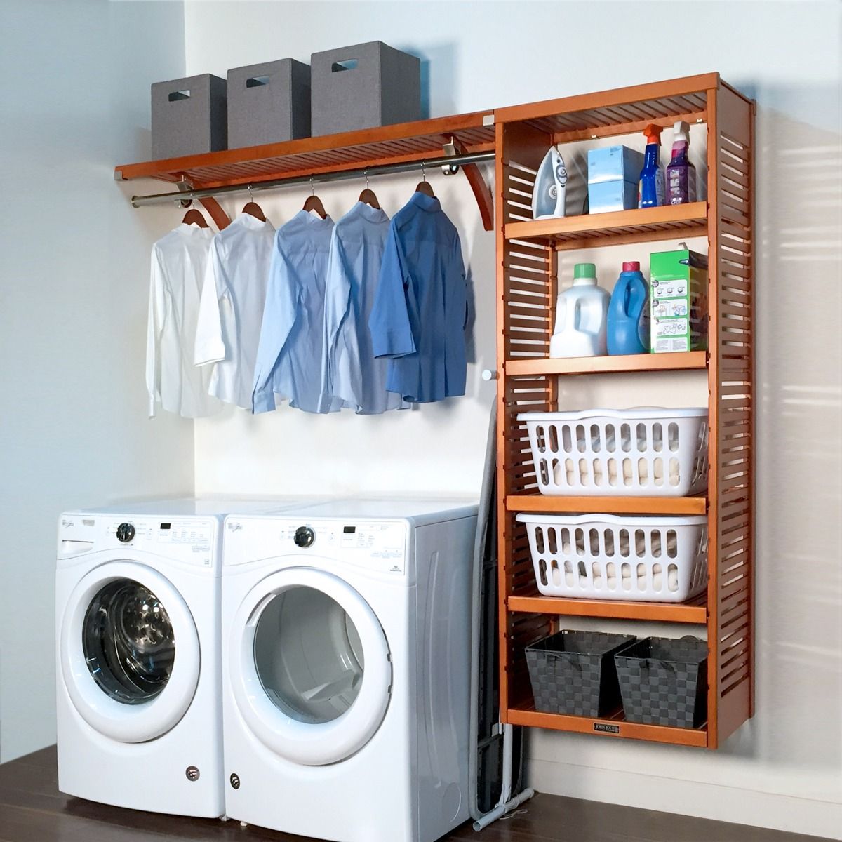 Solid Wood 8ft. Laundry Organizer 