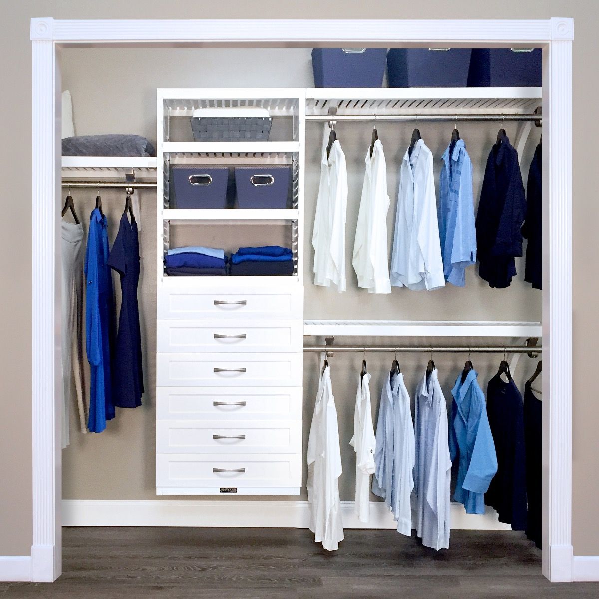 closet with drawers cabinets