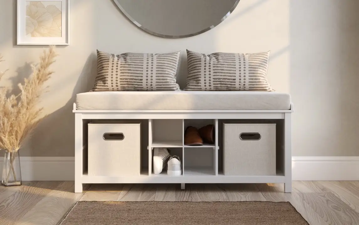 Video of how a John Louis Home storage bench is easily assembled.